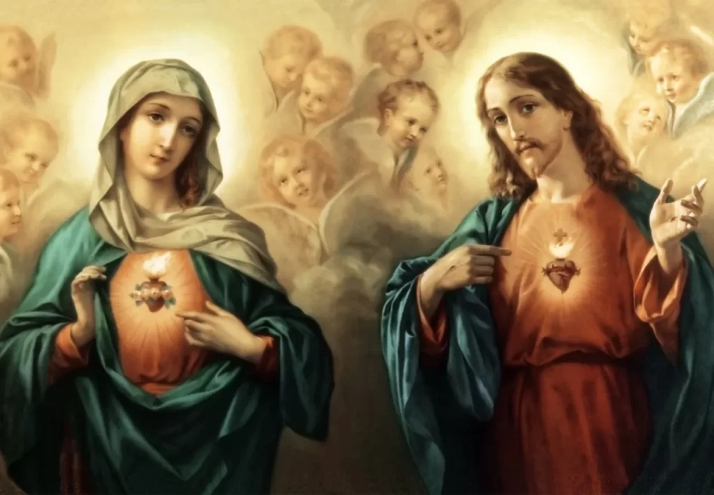 Intronizacja domu i rodziny Najświętszemu Sercu Jezusa i Niepokalanemu Sercu Maryi.
