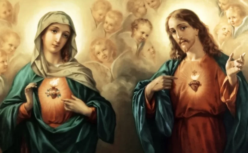 Intronizacja domu i rodziny Najświętszemu Sercu Jezusa i Niepokalanemu Sercu Maryi.